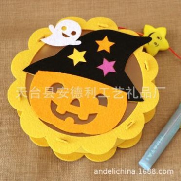 万圣节毛毡装饰 南瓜灯笼南瓜diy材料包手工包 无纺布饰品