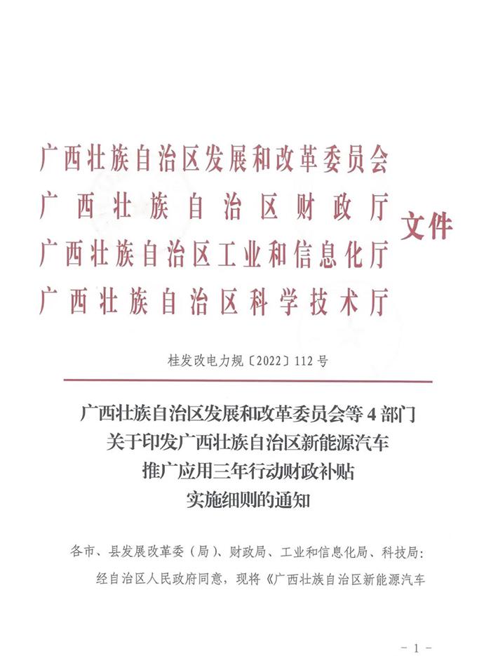 最高补贴100万元 广西发布推广新能源车2021-2023年补贴细则